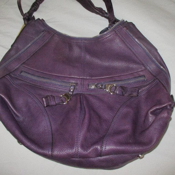 b.Makowski purple leather handbag - Picture 1 of 4